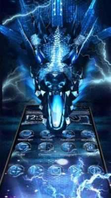 Play 3D blue fire ice dragon Thunder theme 