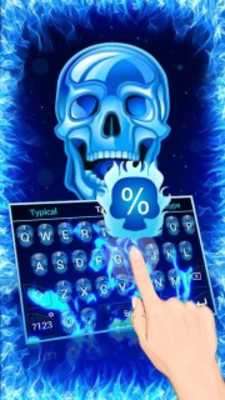 Play 3D Blue Flame Theme&Emoji Keyboard 