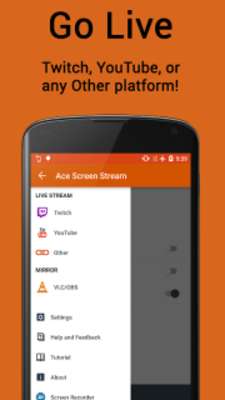 Play Ace Live Streaming & PC Mirroring 