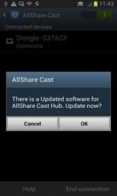 Play AllShareCast Dongle S/W Update 