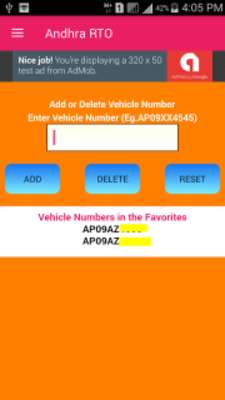 Play AP Vehicle Registration Details 