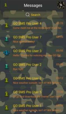 Play Army Camouflage for GO SMS 