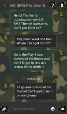 Play Army Camouflage for GO SMS 