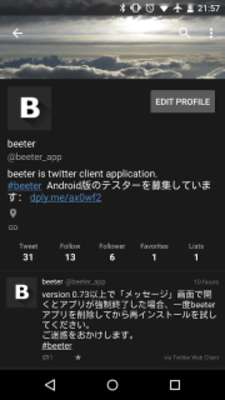 Play beeter for Twitter 