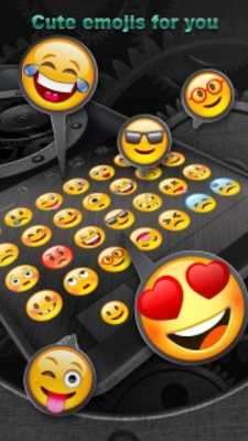 Play Black Keyboard Theme with Emoji 