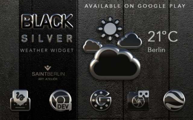 Play Black Silver Clock Widget 