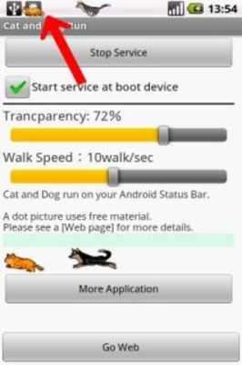 Play Cat and Dog Run on Status bar 