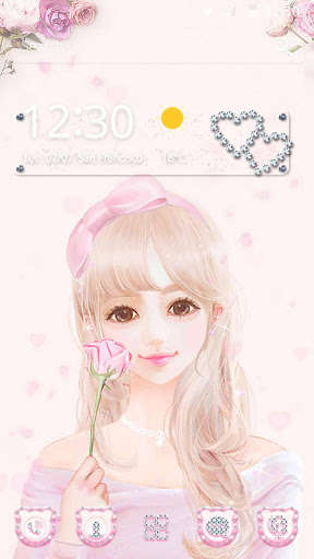 Play APK Cute Pink Girl Theme Rose Gold  and enjoy Cute Pink Girl Theme Rose Gold with UptoPlay com.launcher.theme.t205615445