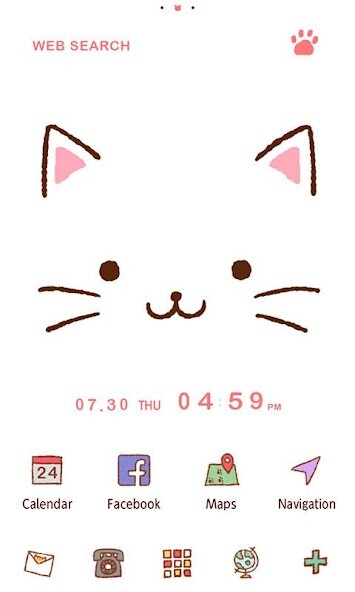 Play APK Cute Theme-Kitty Face-  and enjoy Cute Theme-Kitty Face- with UptoPlay jp.co.a_tm.android.plus_nekochanno_face