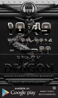 Play Dragon Clock Widget black 