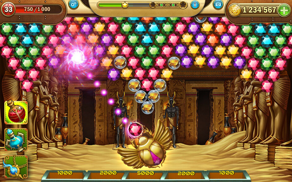 Play egyptian pharaoh bubble shooter 