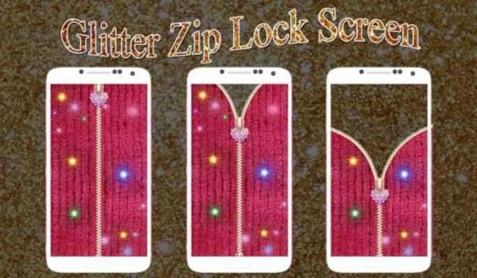 Play glitter zip lock screen 