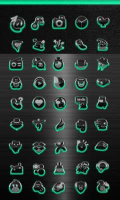 Play GLOW MINT icon pack HD 3D 