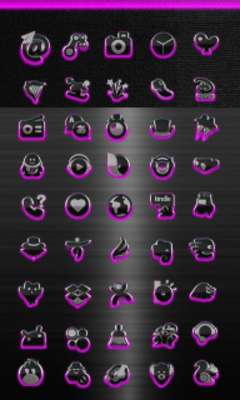 Play GLOW PINK icon pack HD 3D 