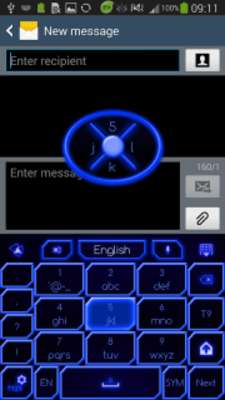 Play GO Keyboard Blue Neon Theme 