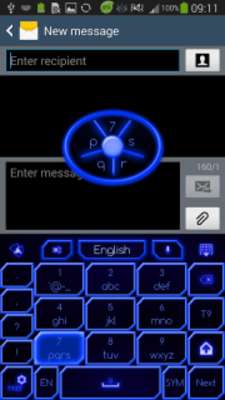 Play GO Keyboard Blue Neon Theme 