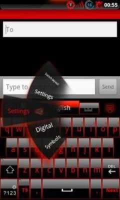 Play GO Keyboard Glassy Red Theme 