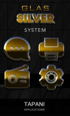 Play Gold silver glas icon pack 3D 