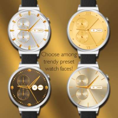 Play Gold Watch Face Design App 