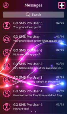 Play GO SMS Pro Neon Colors 