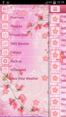 Play GO SMS Pro Pink Flower 