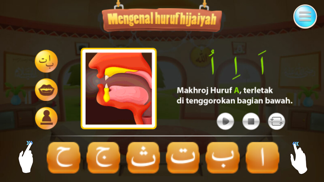 Play APK Makhorijul Huruf Hijaiyah  and enjoy Makhorijul Huruf Hijaiyah with UptoPlay com.KarismaStudio.MakhrojBelajarQuranJilid1