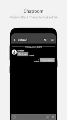Play MaterialBlack－KakaoTalk Theme 