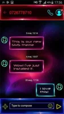 Play Neon Colors GO SMS 