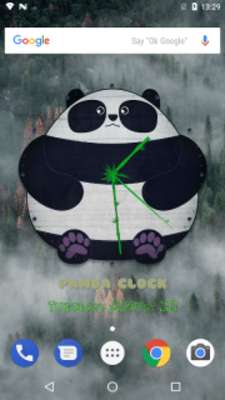 Play Panda Cute Clock Widget 