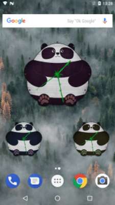 Play Panda Cute Clock Widget 