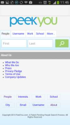 Play PeekYou Online People Search 