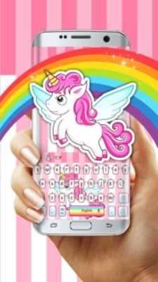 Play Pink cartoon cute unicorn keyboard 