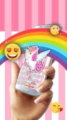 Play Pink cartoon cute unicorn keyboard 