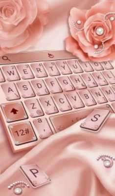 Play Pink Rose Gold Diamond Drops Keyboard Theme 