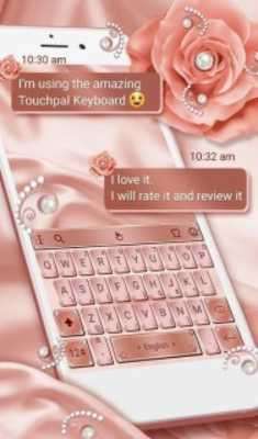 Play Pink Rose Gold Diamond Drops Keyboard Theme 