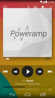 Play Poweramp skin Flat Transparent 