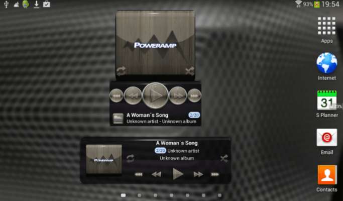 Play Poweramp widget WOOD PLATIN 