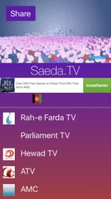 Play Saeda.tv Arab Iran Afghan Türk Iraq Syria live TV 