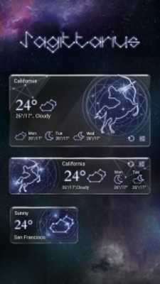 Play Sagittarius. GO Weather EX Theme 