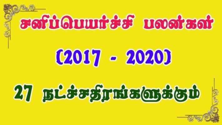 Play Sani Peyarchi 2018 Palangal in Tamil Prediction 