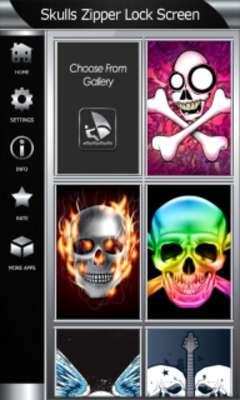 Play Skulls Zipper Lock Screen 