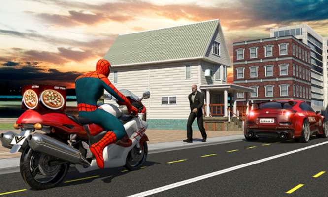 Play Spider Hero Pizza Delivery 