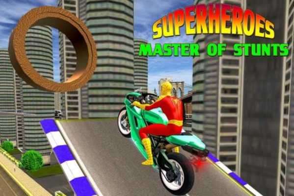 Play Superheroes Bike Stunts 