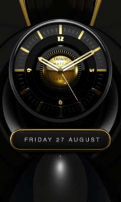 Play VARGO Designer Clock Widget black gold 