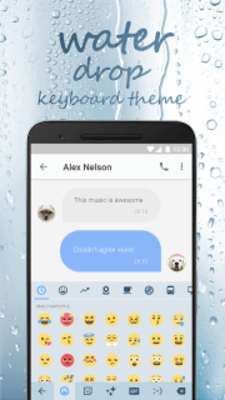 Play Water Drop Emoji Keyboard Theme for Facebook 