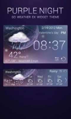 Play Widget Purple Night Style GO Weather EX 