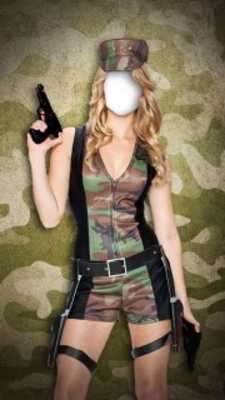 Play Women Army Photo Suit FREE 