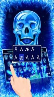 Play 3D Blue Flame Theme&Emoji Keyboard 