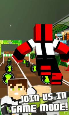 Play 3D Super Run Ben 10 Block Skins Running and Jumping Games 