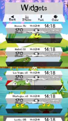 Play Clock Weather Widget Frogs 